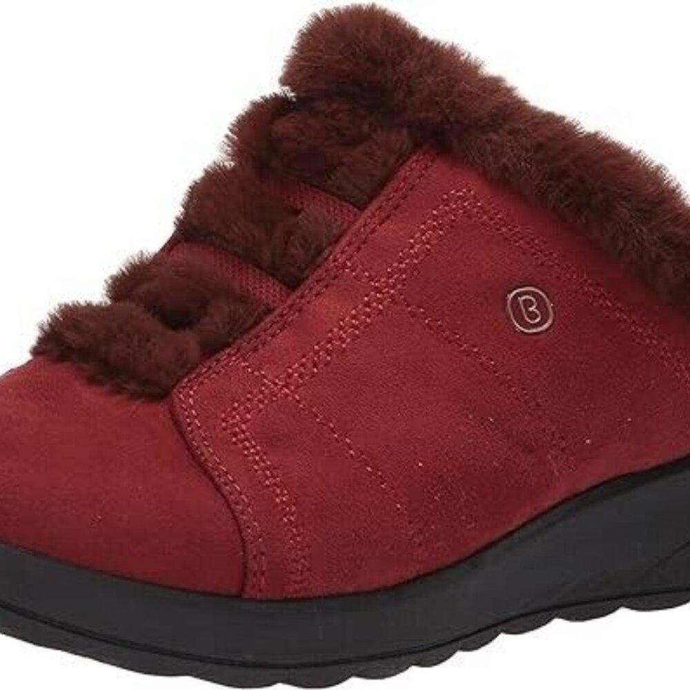 Bzees Golden Cozy Shoes Faux Fur Lined Lightweight Clog Dark Orange 8.5M